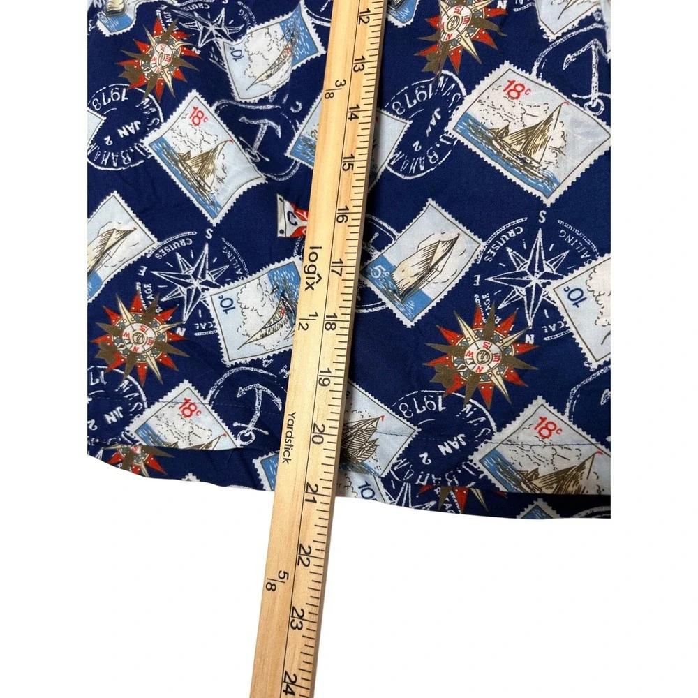 Chaps Mens Nautical Sailboat Print Shorts Blue Cotton Sleepwear Lounge Preppy L